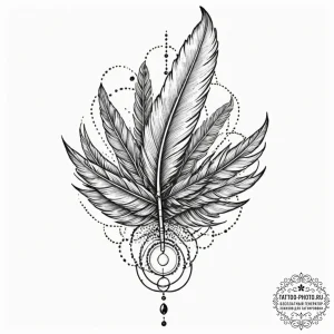 Tattoo design a minimalist feather quill and... - эскиз тату (№1752708255_0, 16.07.2025 23:24) — tattoo-photo.ru