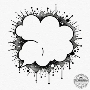 Tattoo design a pixelated speech bubble linew... - эскиз тату (№1752708334_0, 16.07.2025 23:25) — tattoo-photo.ru