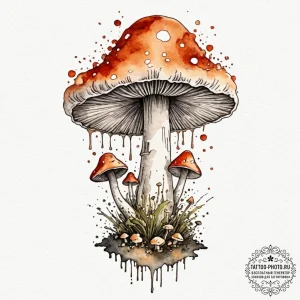 Mushroom cloud, artistic tattoo sketch, on a... - эскиз тату (№1752711070_0, 17.07.2025 00:11) — tattoo-photo.ru