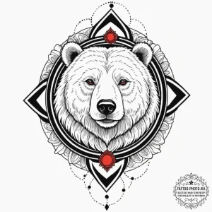 A trash polka composition of the white bear s... - эскиз тату (№1752715023_0, 17.07.2025 01:17) — tattoo-photo.ru
