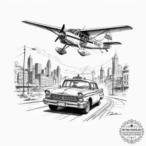 A graphic novel style tattoo of korben dallas... - эскиз тату (№1752715583_0, 17.07.2025 01:26) — tattoo-photo.ru