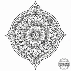 35. a dotwork mandala incorporating the imper... - эскиз тату (№1752717739_0, 17.07.2025 02:02) — tattoo-photo.ru