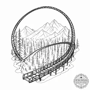 The view from the top of a roller coaster, ju... - эскиз тату (№1752718595_0, 17.07.2025 02:16) — tattoo-photo.ru