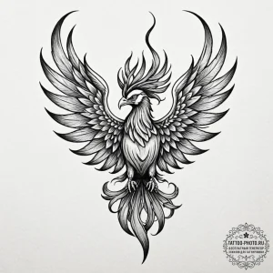 Phoenix, tattoo flash sheet design, realistic... - эскиз тату (№1752718745_0, 17.07.2025 02:19) — tattoo-photo.ru