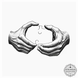 Tattoo sketch a silhouette of two hands formi... - эскиз тату (№1752719786_0, 17.07.2025 02:36) — tattoo-photo.ru