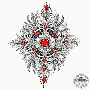 Tattoo design: an ornamental tattoo featuring... - эскиз тату (№1752720503_0, 17.07.2025 02:48) — tattoo-photo.ru
