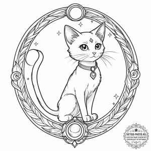 A sketch of luna and artemis, the cats from s... - эскиз тату (№1752721940_0, 17.07.2025 03:12) — tattoo-photo.ru