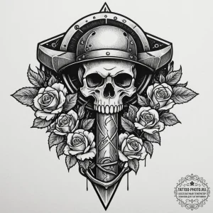 Tattoo design a powerful blacksmith's hammer... - эскиз тату (№1752723300_0, 17.07.2025 03:35) — tattoo-photo.ru