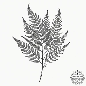 Fern, tattoo drawing outline, on a clean whit... - эскиз тату (№1752725209_0, 17.07.2025 04:06) — tattoo-photo.ru