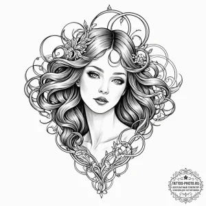 Tattoo sketch a forearm with flowing lines re... - эскиз тату (№1752725691_0, 17.07.2025 04:14) — tattoo-photo.ru