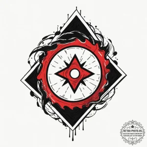 Tattoo sketch a stylized energy shield rippli... - эскиз тату (№1752727486_0, 17.07.2025 04:44) — tattoo-photo.ru