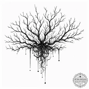 A watercolor sketch of the upside down, with... - эскиз тату (№1752727885_0, 17.07.2025 04:51) — tattoo-photo.ru