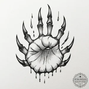 Claws, tattoo flash sheet design, black and g... - эскиз тату (№1752728522_0, 17.07.2025 05:02) — tattoo-photo.ru