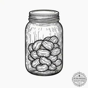 Tattoo design a 'peanut' on one, a 'butter' j... - эскиз тату (№1752729322_0, 17.07.2025 05:15) — tattoo-photo.ru