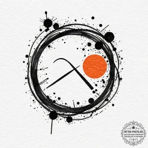 A watercolor sketch of an orange, a symbol of... - эскиз тату (№1752730200_0, 17.07.2025 05:30) — tattoo-photo.ru