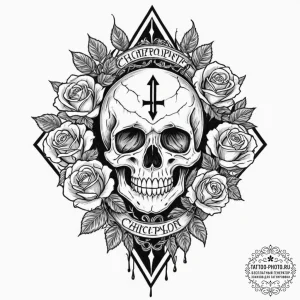 Tattoo sketch a glowing "checkpoint" banner i... - эскиз тату (№1752730600_0, 17.07.2025 05:36) — tattoo-photo.ru