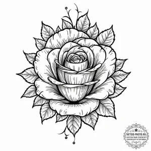 Tattoo design a silhouette of a flower, with... - эскиз тату (№1752732442_0, 17.07.2025 06:07) — tattoo-photo.ru