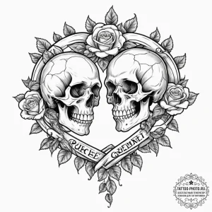 Tattoo sketch gemini's twin glyphs intertwine... - эскиз тату (№1752733321_0, 17.07.2025 06:22) — tattoo-photo.ru