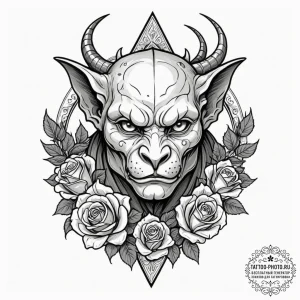 Tattoo design a stylized depiction of a guard... - эскиз тату (№1752737450_0, 17.07.2025 07:30) — tattoo-photo.ru