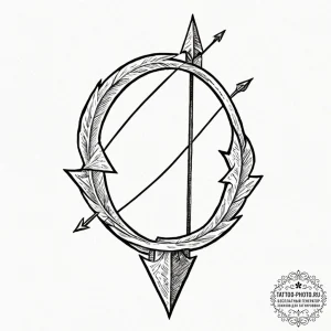 Tattoo sketch sagittarius's arrow glyph, clea... - эскиз тату (№1752738307_0, 17.07.2025 07:45) — tattoo-photo.ru