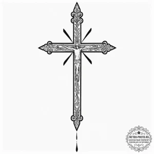 Inverted cross, ink illustration for tattoo,... - эскиз тату (№1752740272_0, 17.07.2025 08:17) — tattoo-photo.ru