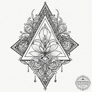 Triad (symbol), artistic tattoo sketch, ornam... - эскиз тату (№1752740986_0, 17.07.2025 08:29) — tattoo-photo.ru