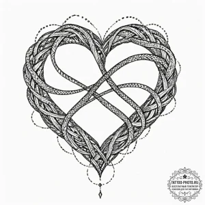 Tattoo design initials intertwined with a sma... - эскиз тату (№1752741346_0, 17.07.2025 08:35) — tattoo-photo.ru