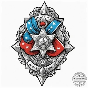 Tattoo design a medal of honor or a significa... - эскиз тату (№1752741424_0, 17.07.2025 08:37) — tattoo-photo.ru