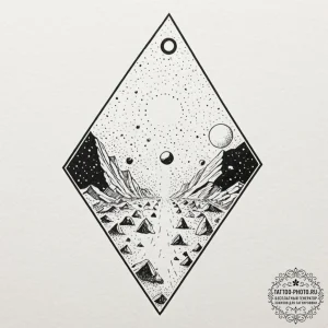 136. (2001: a space odyssey) a minimalist lin... - эскиз тату (№1752742281_0, 17.07.2025 08:51) — tattoo-photo.ru