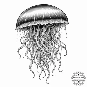 Gorgon jellyfish, tattoo drawing outline, bla... - эскиз тату (№1752743396_0, 17.07.2025 09:09) — tattoo-photo.ru