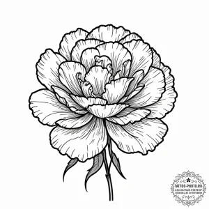 Carnation, tattoo sketch design, linework tat... - эскиз тату (№1752745028_0, 17.07.2025 09:37) — tattoo-photo.ru