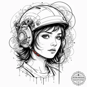 A linework tattoo of the memory-erasing proce... - эскиз тату (№1752745728_0, 17.07.2025 09:48) — tattoo-photo.ru