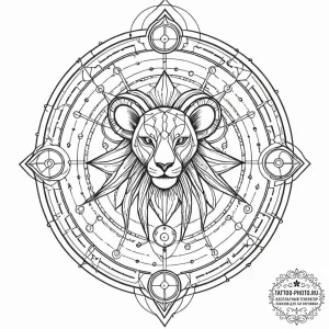 Tattoo design a zodiac animal made of interco... - эскиз тату (№1752746586_0, 17.07.2025 10:03) — tattoo-photo.ru