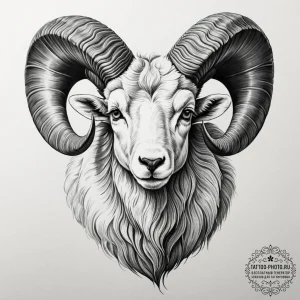 Tattoo design a strong, protective ram, with... - эскиз тату (№1752747053_0, 17.07.2025 10:10) — tattoo-photo.ru