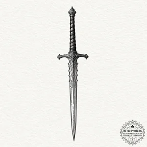 A linework tattoo of arya stark's sword, need... - эскиз тату (№1752747756_0, 17.07.2025 10:22) — tattoo-photo.ru