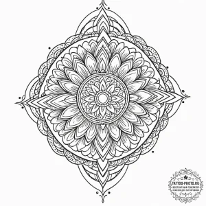 Tattoo sketch an intricate mandala pattern fi... - эскиз тату (№1752749309_0, 17.07.2025 10:48) — tattoo-photo.ru