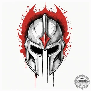 Tattoo sketch a stylized spartan helmet with... - эскиз тату (№1752749542_0, 17.07.2025 10:52) — tattoo-photo.ru