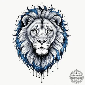 Tattoo sketch a leo constellation, its stars... - эскиз тату (№1752749698_0, 17.07.2025 10:54) — tattoo-photo.ru