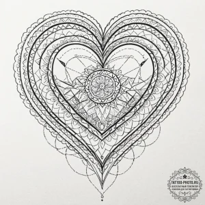 Tattoo sketch a heart transforming into a bir... - эскиз тату (№1752749776_0, 17.07.2025 10:56) — tattoo-photo.ru