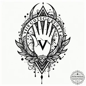 Victory (symbol), tattoo line art, on a clean... - эскиз тату (№1752749856_0, 17.07.2025 10:57) — tattoo-photo.ru