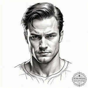 A neo-traditional portrait of daredevil, the... - эскиз тату (№1752750167_0, 17.07.2025 11:02) — tattoo-photo.ru