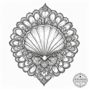 Shell, tattoo flash sheet design, ornamental... - эскиз тату (№1752751116_0, 17.07.2025 11:18) — tattoo-photo.ru