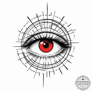 Tattoo sketch a focused eye with a target ret... - эскиз тату (№1752751434_0, 17.07.2025 11:23) — tattoo-photo.ru