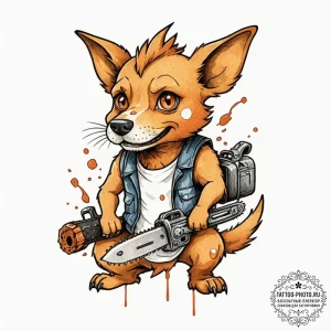 A watercolor tattoo of pochita, the chainsaw... - эскиз тату (№1752752312_0, 17.07.2025 11:38) — tattoo-photo.ru