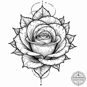Tattoo design a single, resilient rose with t... - эскиз тату (№1752752473_0, 17.07.2025 11:41) — tattoo-photo.ru