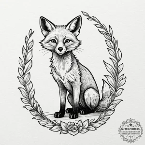 A minimalist tattoo of the fox from fantastic... - эскиз тату (№1752753273_0, 17.07.2025 11:54) — tattoo-photo.ru