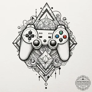 Tattoo design a retro joystick with wires for... - эскиз тату (№1752753433_0, 17.07.2025 11:57) — tattoo-photo.ru