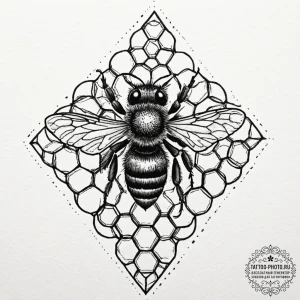 Honeycomb, tattoo flash sheet design, on a cl... - эскиз тату (№1752755185_0, 17.07.2025 12:26) — tattoo-photo.ru