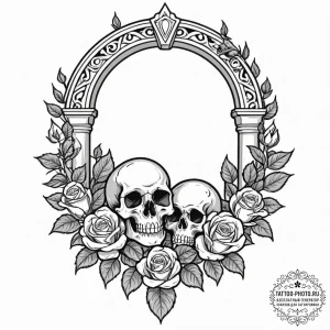 Tattoo sketch a robust archway or pillar, sym... - эскиз тату (№1752755582_0, 17.07.2025 12:33) — tattoo-photo.ru