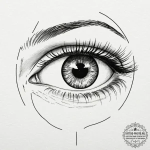 A close-up of a person's eye with heterochrom... - эскиз тату (№1752755982_0, 17.07.2025 12:39) — tattoo-photo.ru